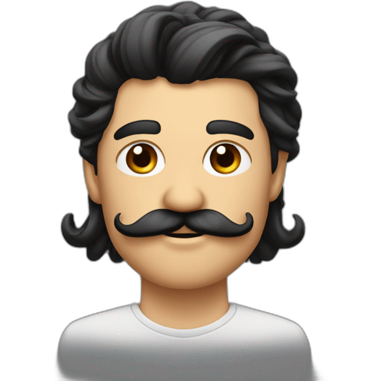 Homme noir tresses et bouc moustache emoji