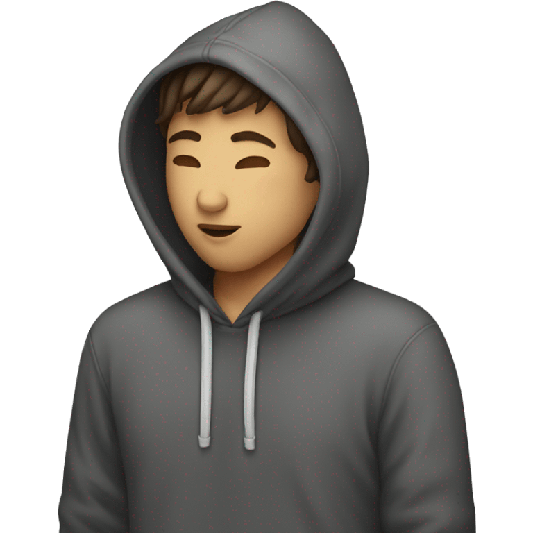 Hoodie guy kissing emoji