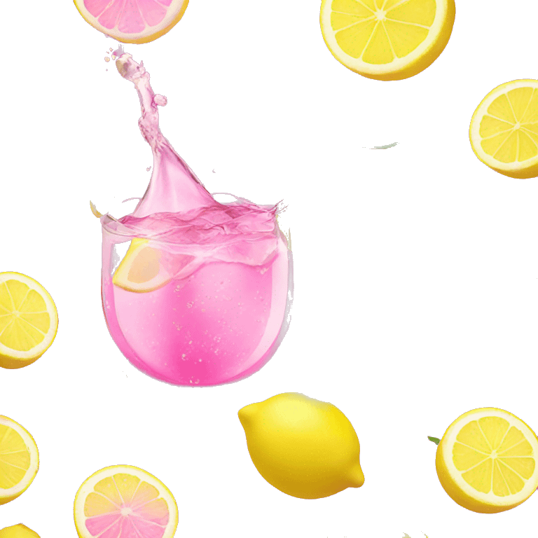 Pink water with lemon emoji