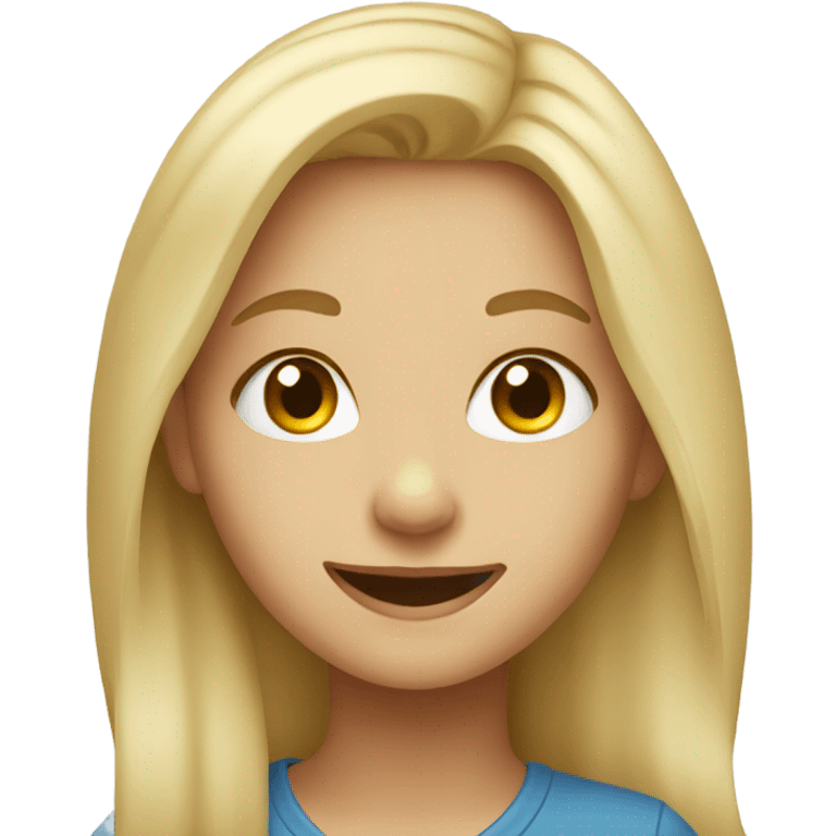 smiling blonde girl portrait emoji