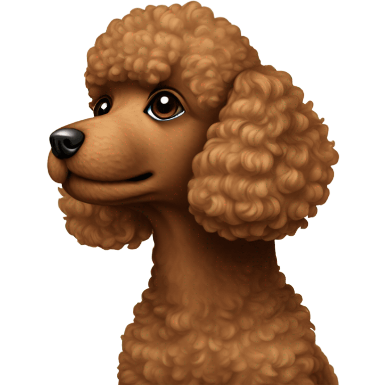 Brown toy poodle profile emoji