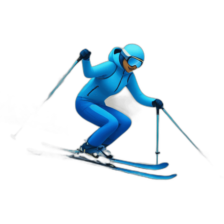 skiing in blue tones emoji