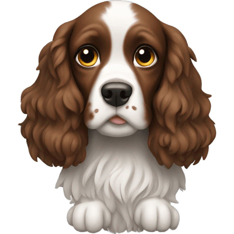 spaniel with a spray in hands emoji