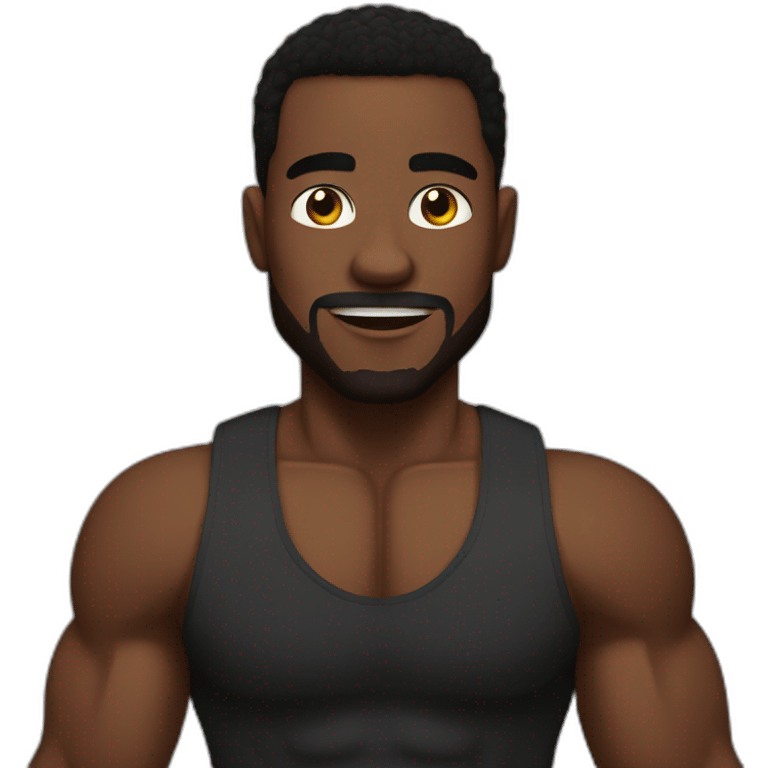 Black muscle men emoji