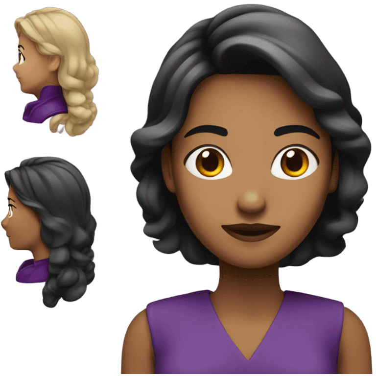 MUJER PELO LARGO MORADO Y COLLAR NEGRO emoji