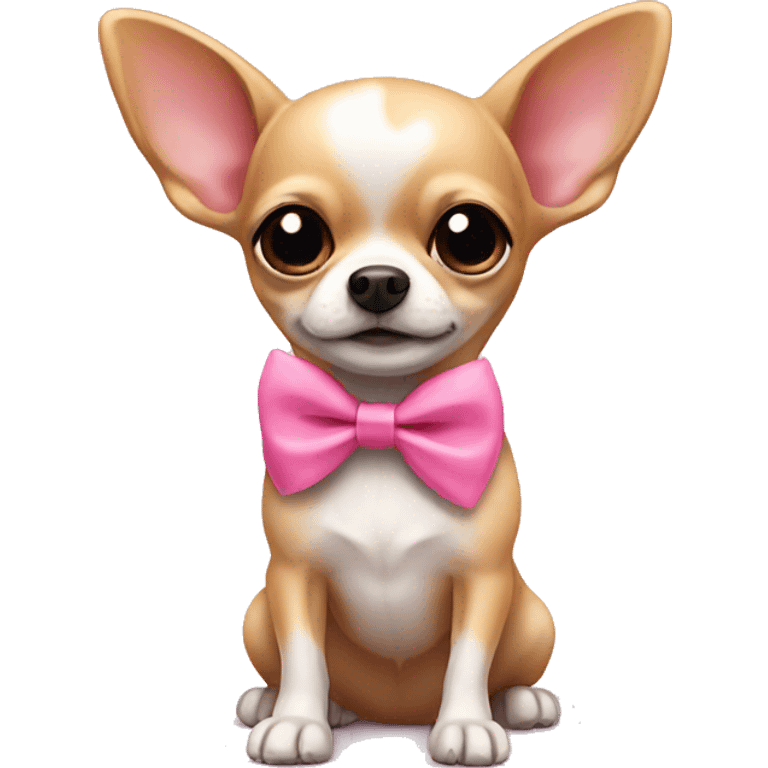 chihuahua with pink bow emoji