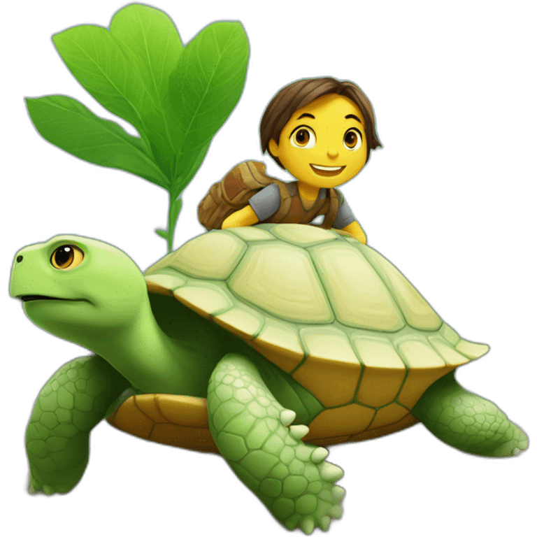 Chat sur une tortue emoji