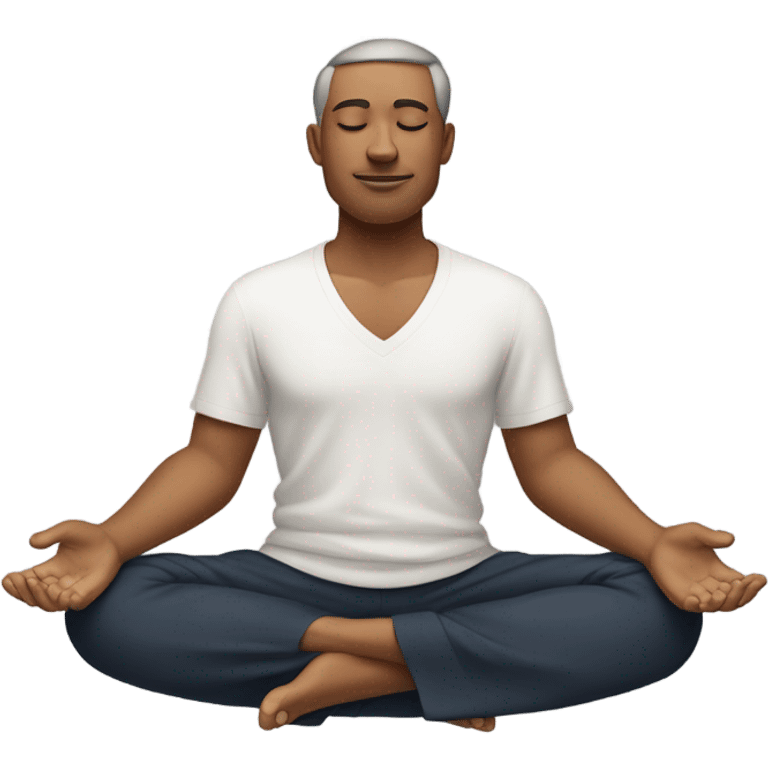 A man in the lotus pose practicing yoga, exuding tranquility and focus. emoji