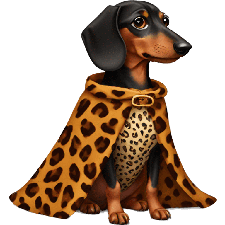 Dachshund wearing Leopard Print Cape  emoji