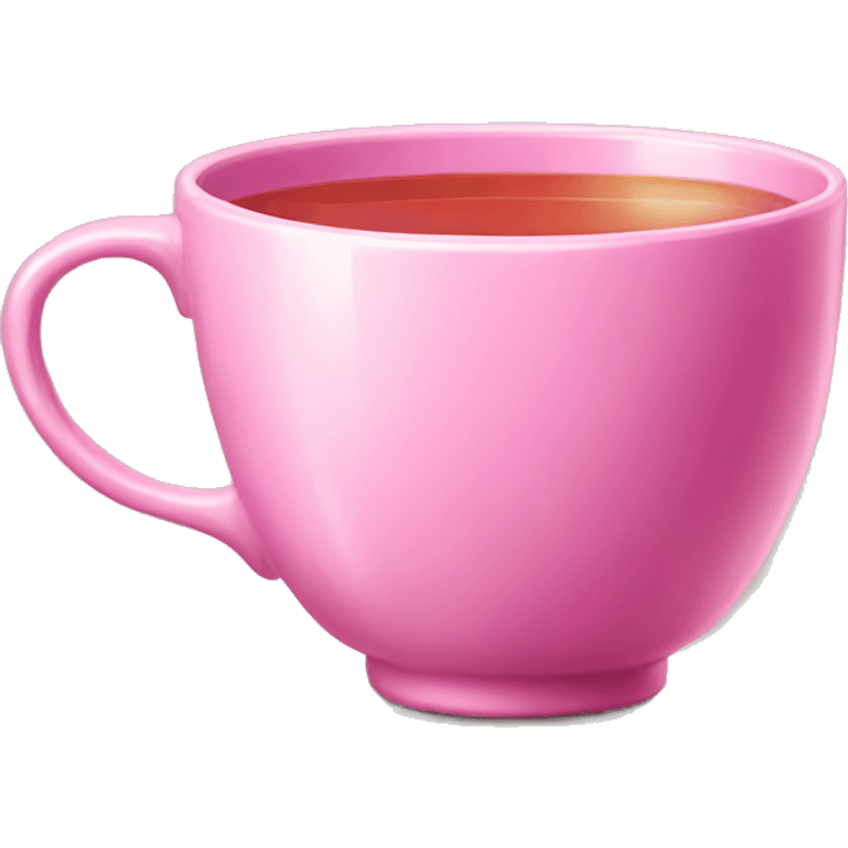 Hyper realism of a pink tea cup emoji