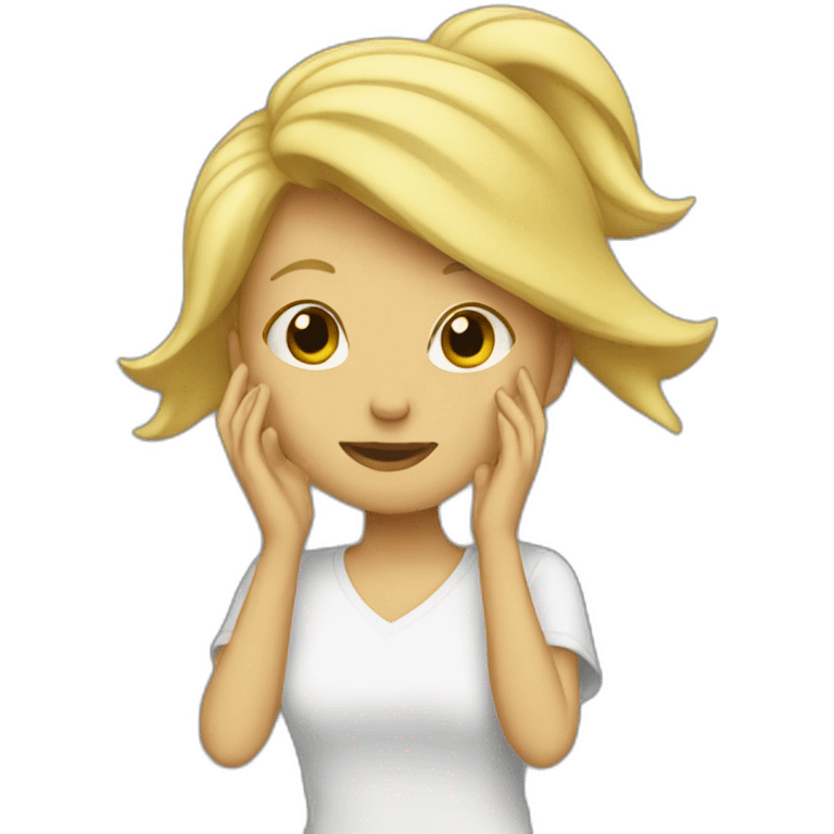 Femme blonde dab emoji