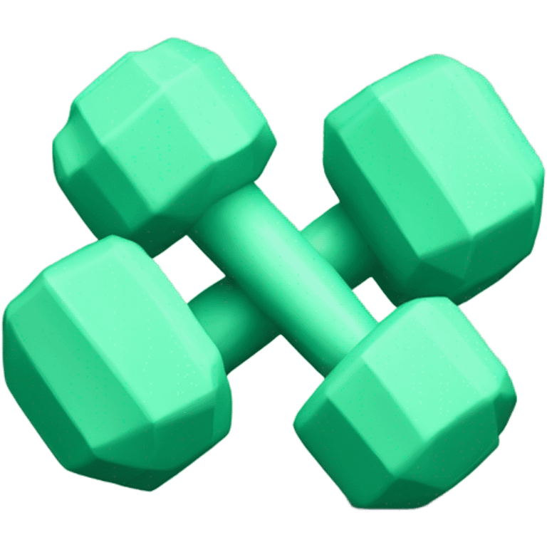 Dumbbell mint green emoji