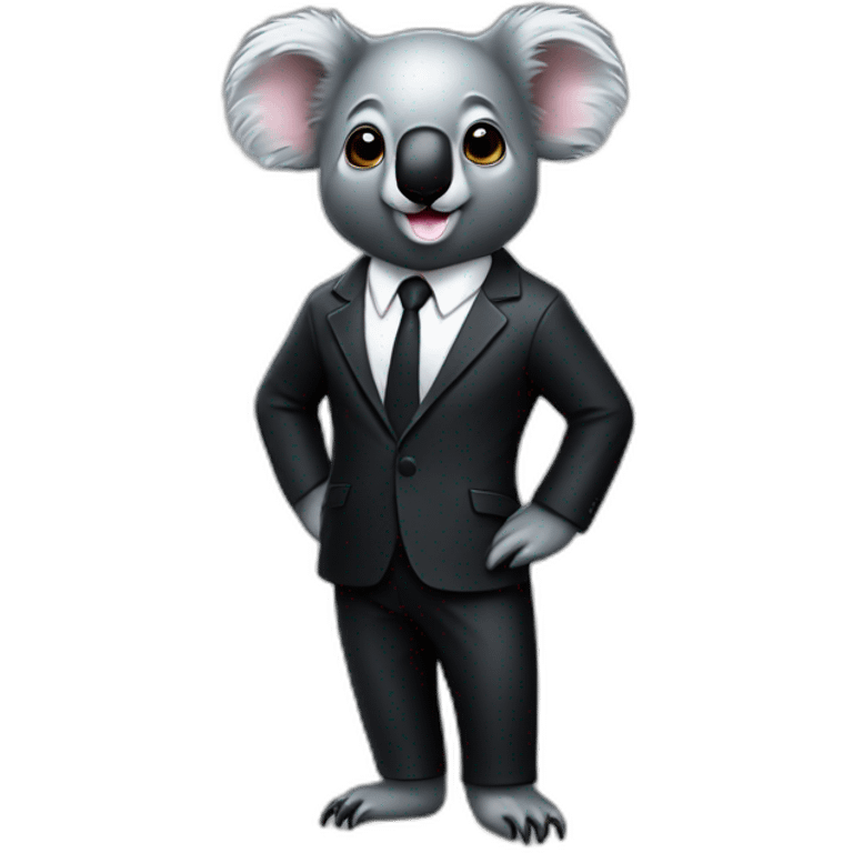 koala in black rubber shiny suit emoji