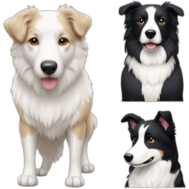 dog, short-hair, black-hair, black-snout, white-chest, white-stripe-down-face, black-face, black-head, border-collie, mcnab emoji