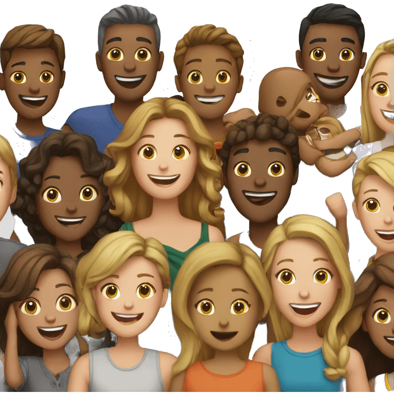 group of people celebrating emoji