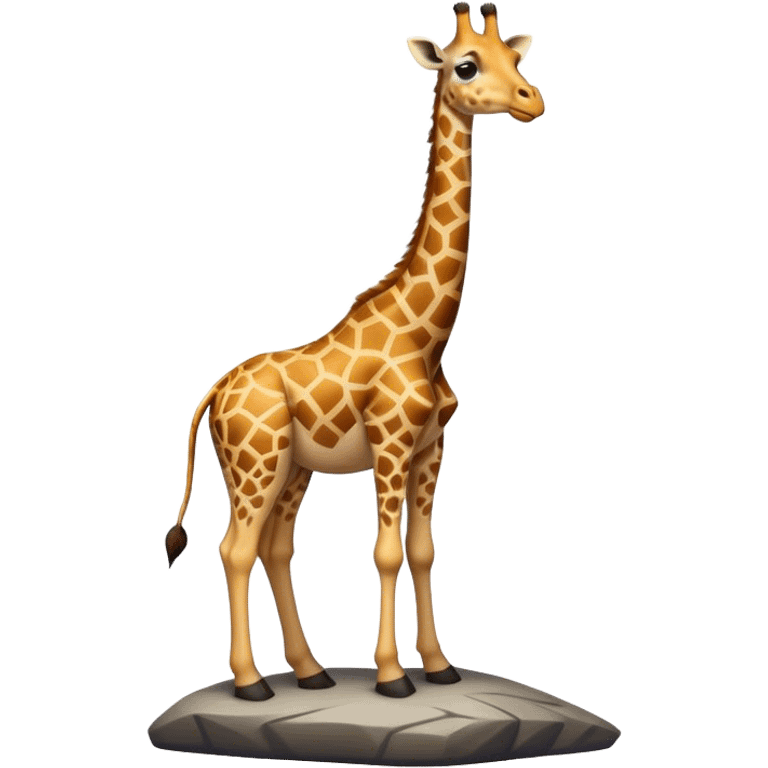 Giraffe with a short neck standing on a rock emoji