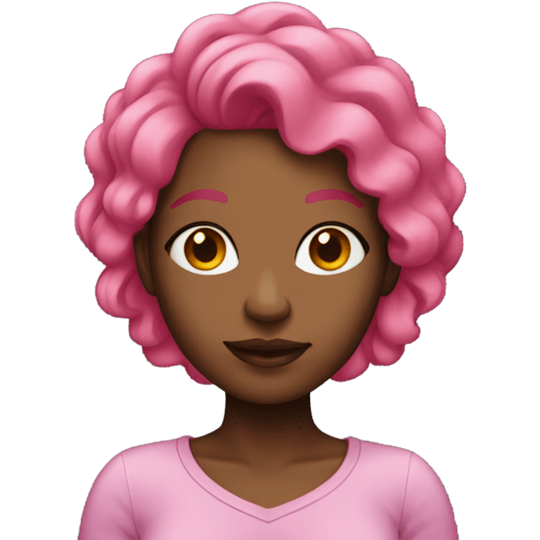 black woman with pink hair emoji