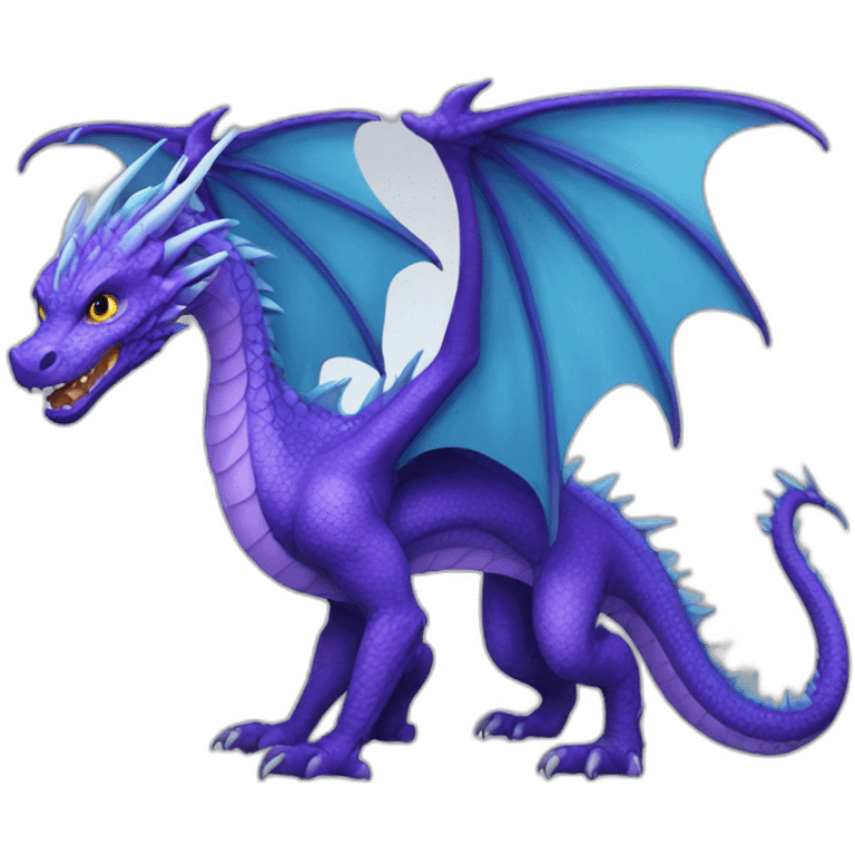 Dragon violet bleu emoji