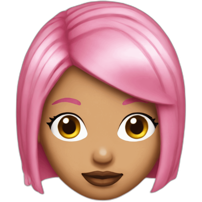 Nicki Minaj with pink short hair emoji