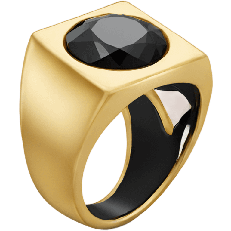 gold ring with black diamon emoji