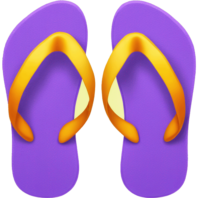 Realistic isolated pair of colorful flip flops emoji