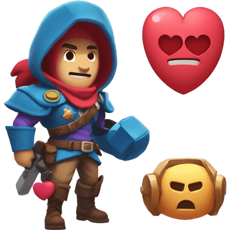 Heart emoji and in it is the Brawl stars logo emoji