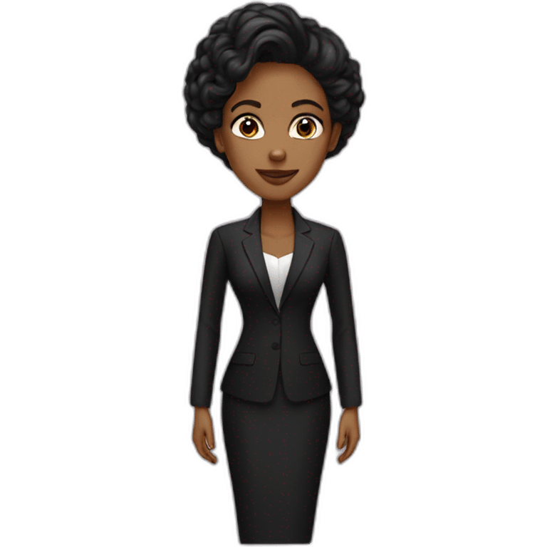 Posh-woman-with-black-suit-ready-to-collaborate emoji