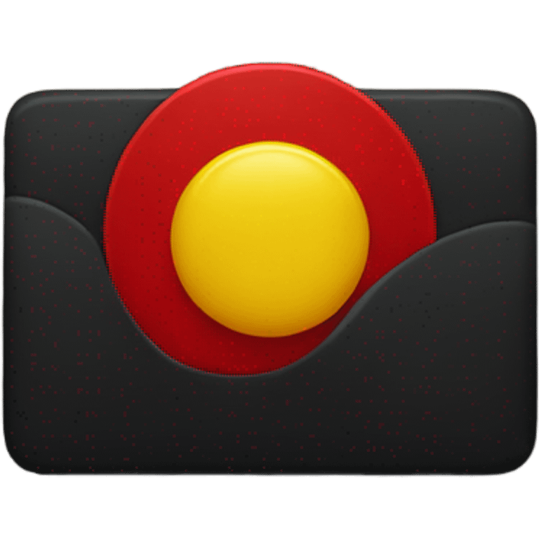 A wavy black and red rectangle with a yellow circle in the middle  emoji