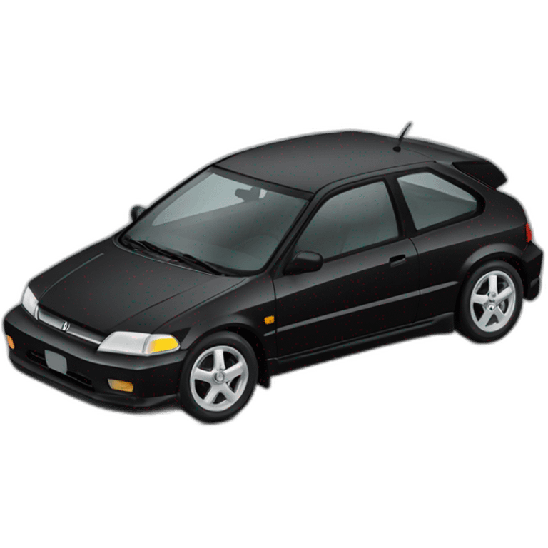 Honda-Civic-EJ9, black hatchback emoji