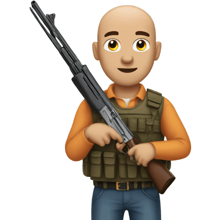 bald man with shotgun emoji