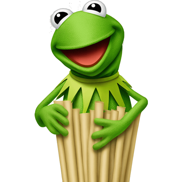 Kermit the frog straw emoji