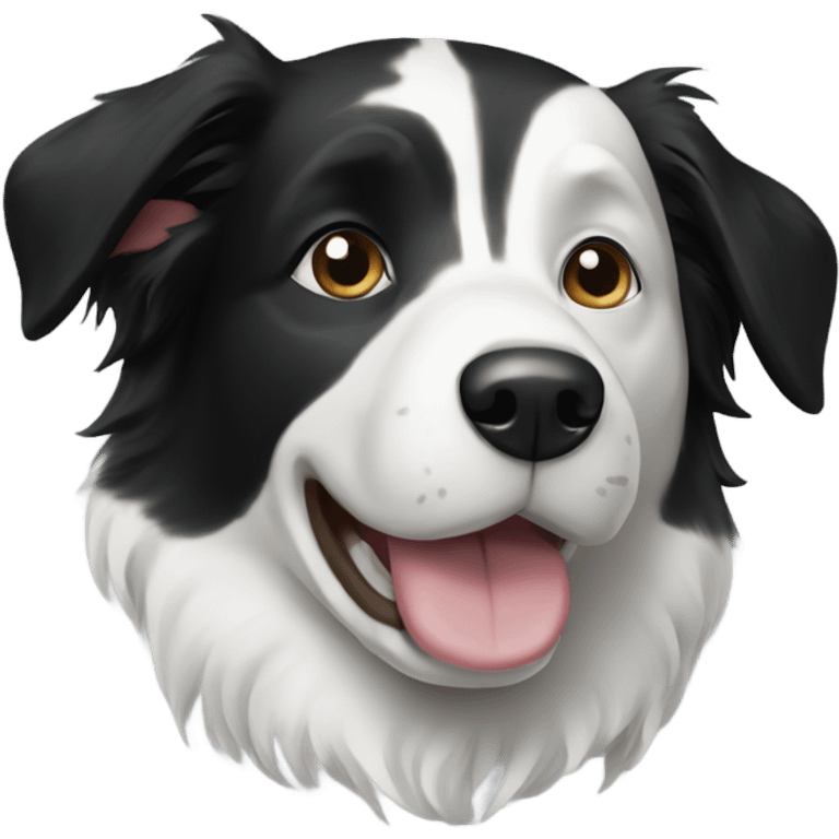 black&white dog border collie emoji