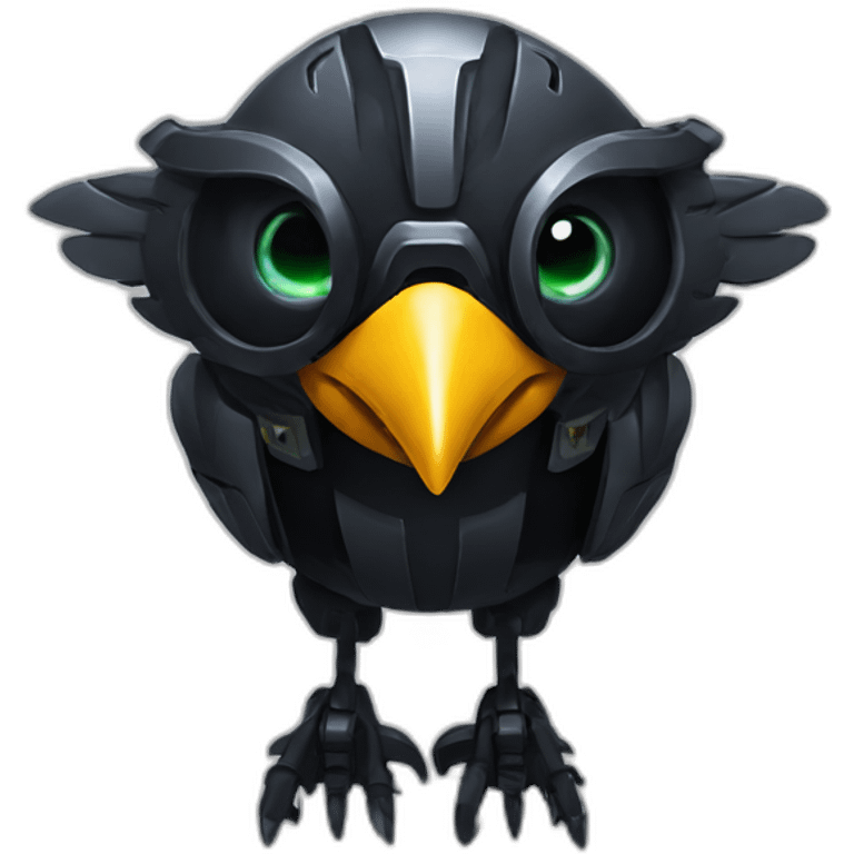 black mecha bird emoji