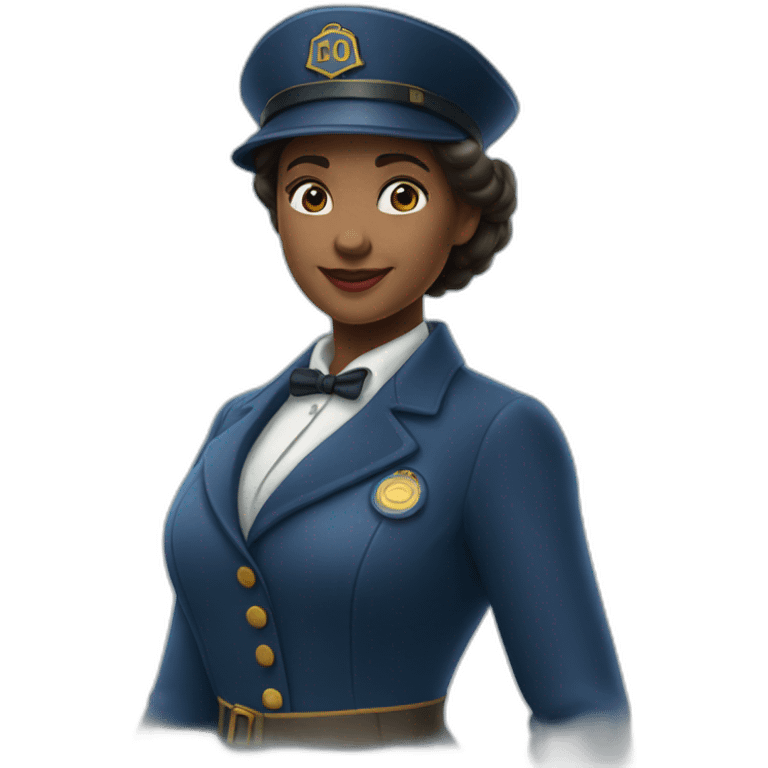 polar express stationmaster woman emoji