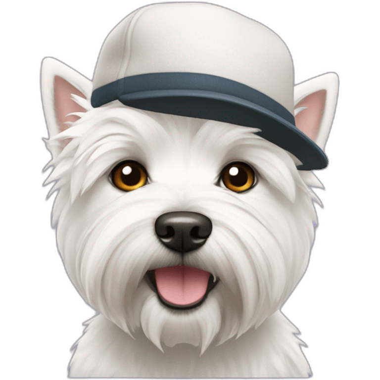 west highland white terrier with a cap emoji