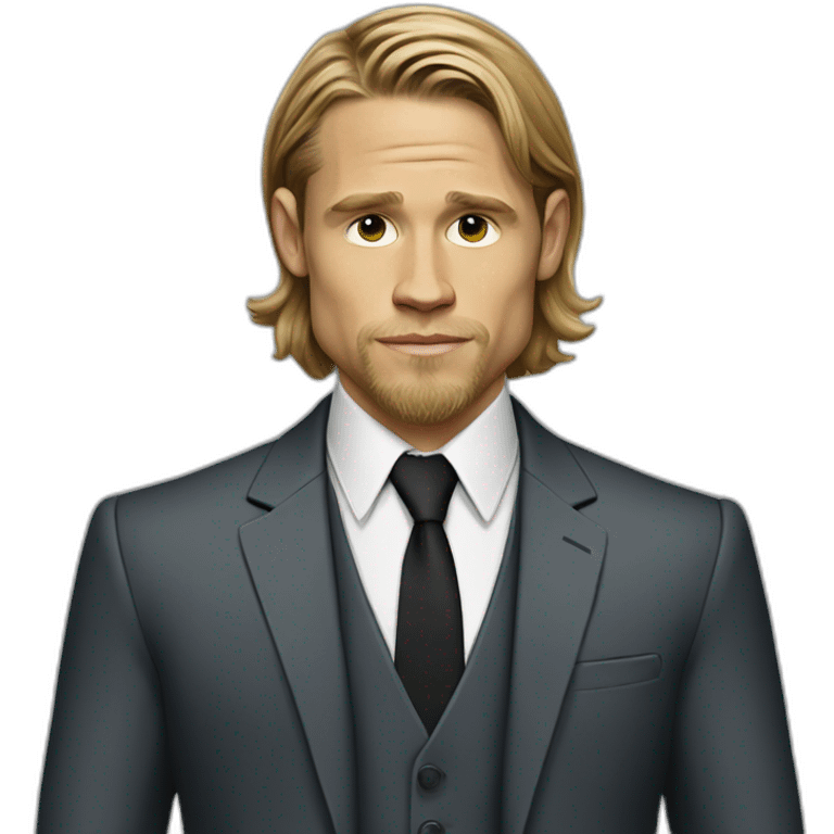 charlie hunnam cartoon wearing suit emoji