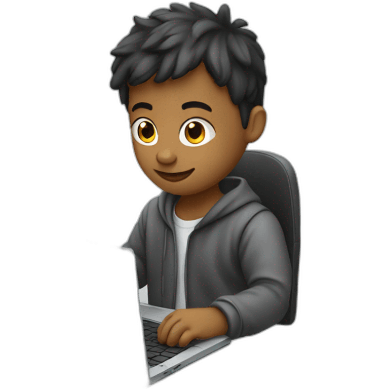 Boy working laptop emoji