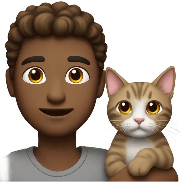 casual portrait of a man with cat emoji