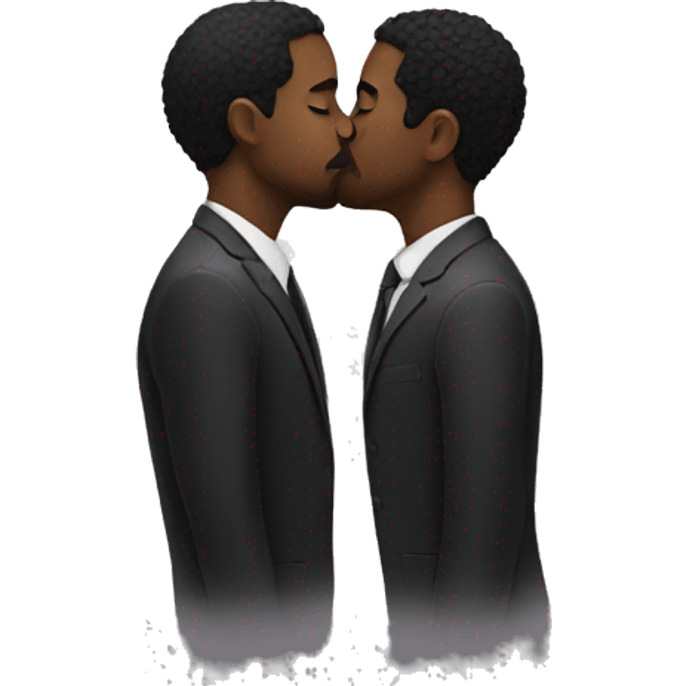 two black men kissing  emoji