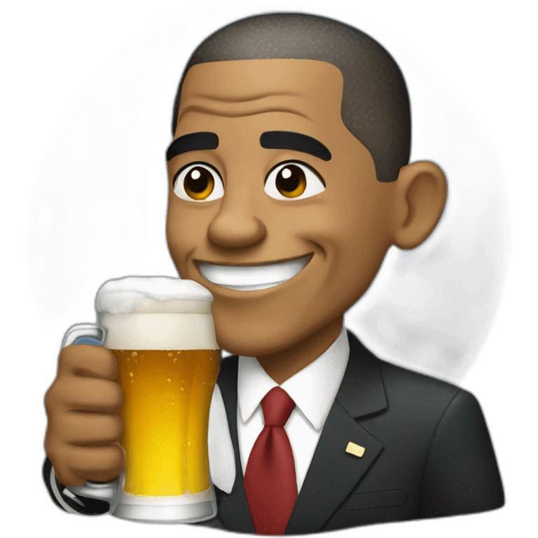 obama drinking beer emoji