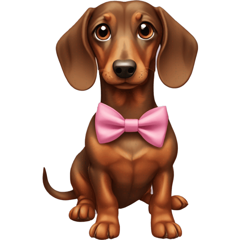 Daschund wearing a bow emoji