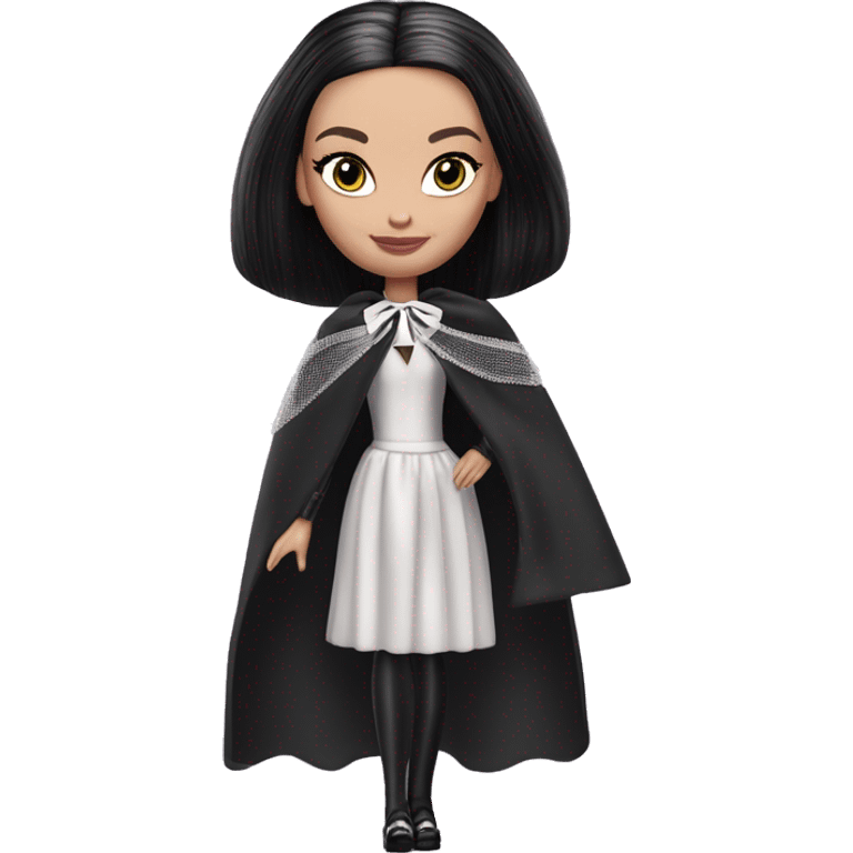 Prima Ballerina Barbie, Wednesday Addams, cape,veil,showing off, show full body,accessories coat gloves  emoji