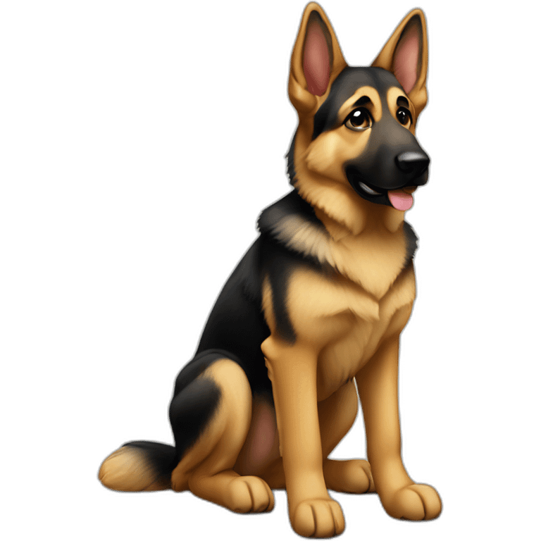 Young slim german shepherd lowered ear emoji