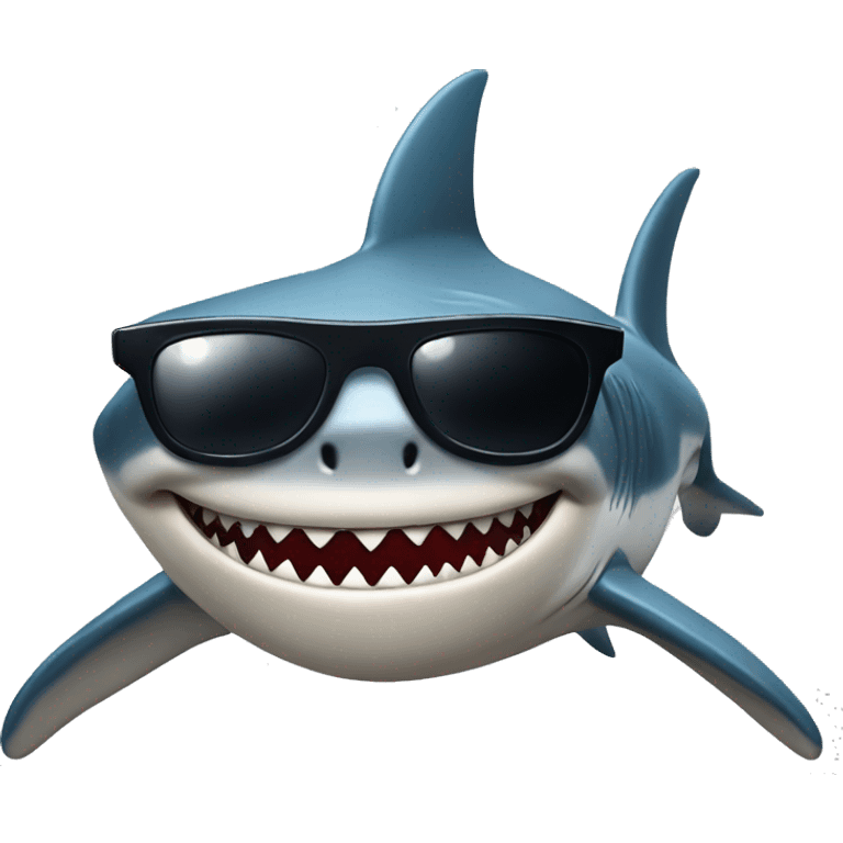 Shark with sunglasses emoji