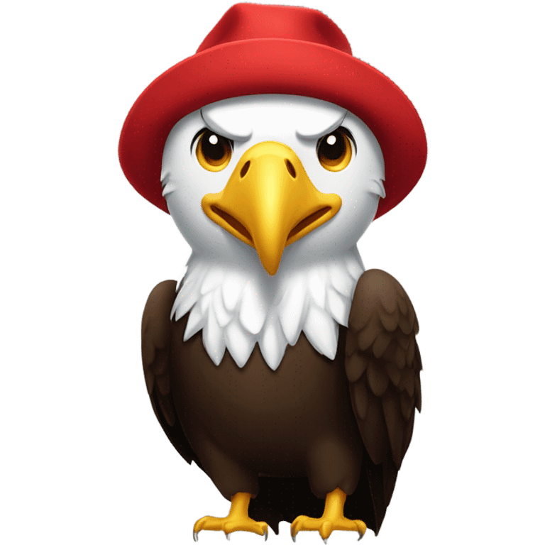 bald eagle wearing a red hat emoji