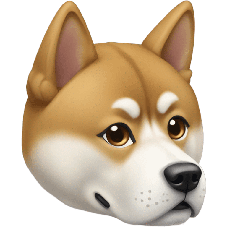 Akita Inu dig somking emoji