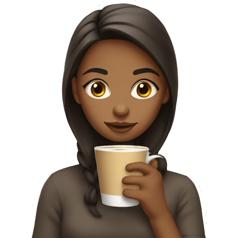 Girl drinking coffee  emoji