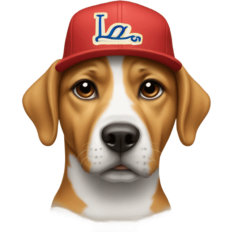 Dog with Los Angeles hat emoji