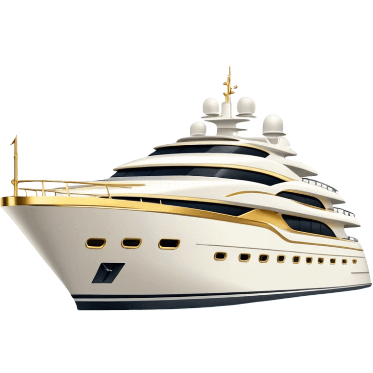 Luxury Yacht - Azimut 72 (Model Year: 2020) (Iconic colour: White with gold trim) emoji