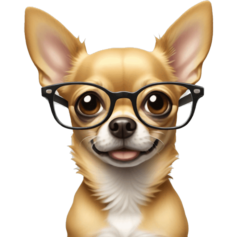 chihuahua in glasses emoji